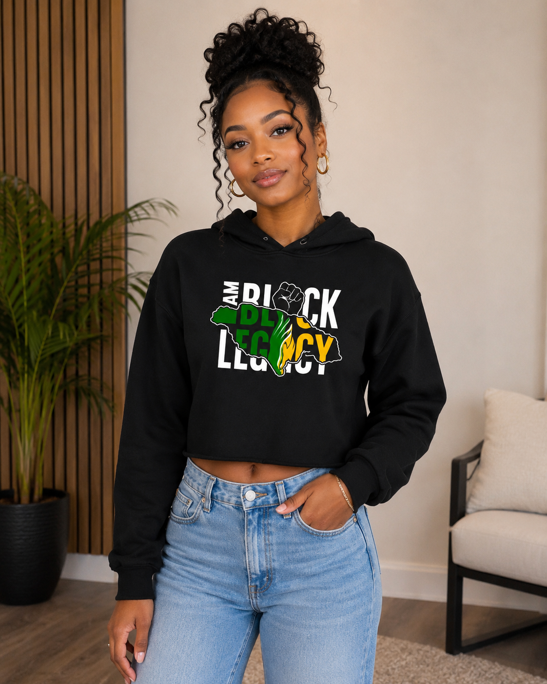 I AM Black Legacy - Jamaica - Crop Hoodie