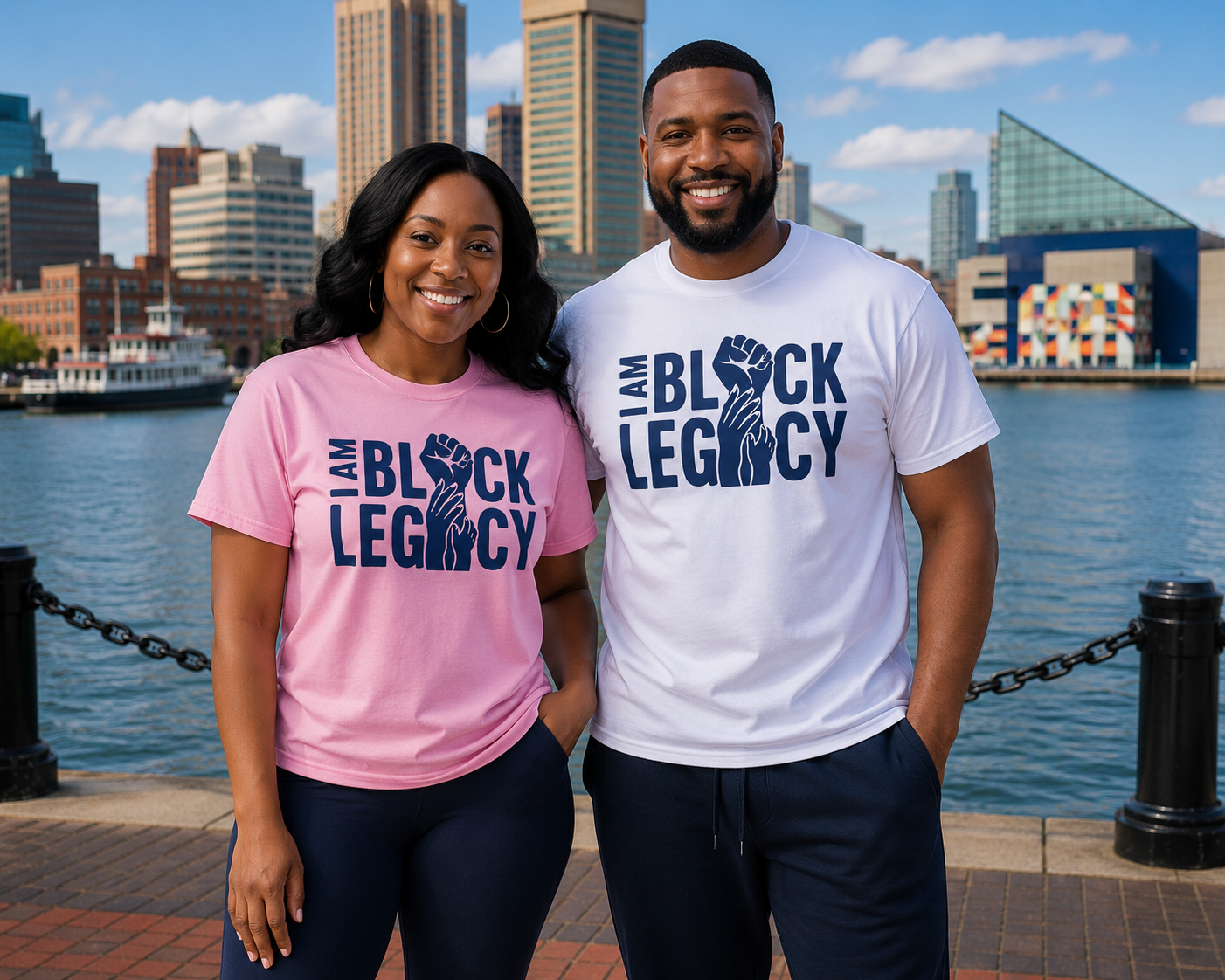 Living Legacy - Pink and Blue - Unisex Short Sleeve T-Shirt - Solid Navy