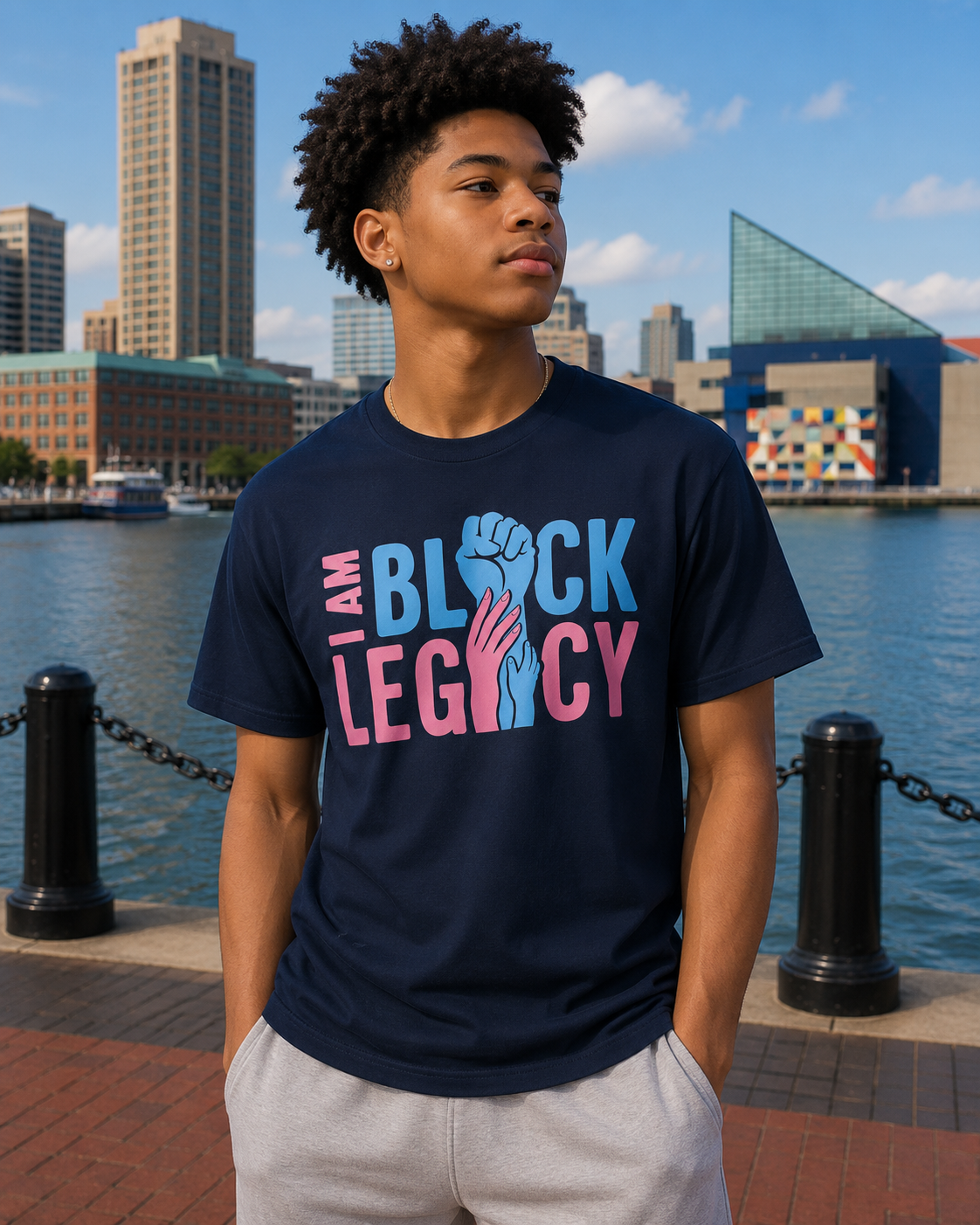 Living Legacy - Pink and Blue - Unisex Short Sleeve T-Shirt - Blue