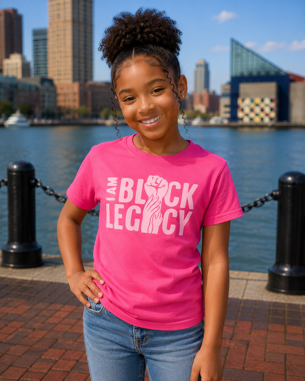 Living Legacy - Pink and Blue - Youth Tee - Solid Pink
